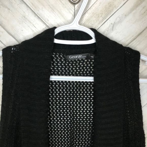 Girl's   Black  George Crochet  Knit Fringe Sweater - Picture 3 of 3